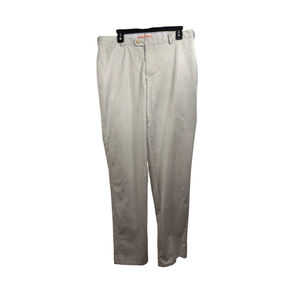 Peter Millar Chino Pants Mens 34 Beige Excellent Classic Fit Cotton Casual